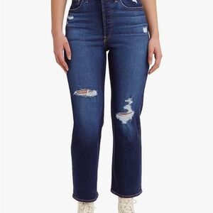 NWT Levi’s Ribcage Straight Ankle Jeans, Distressed, 24” Waist x 27” Inseam